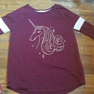 Girls long sleeve with a unicorn on it